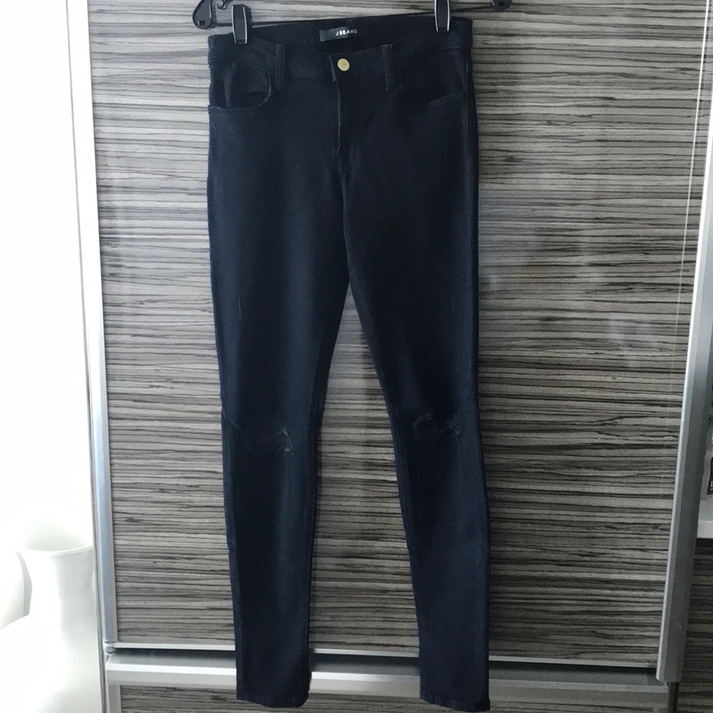 Destroyed knee black j brand jeans